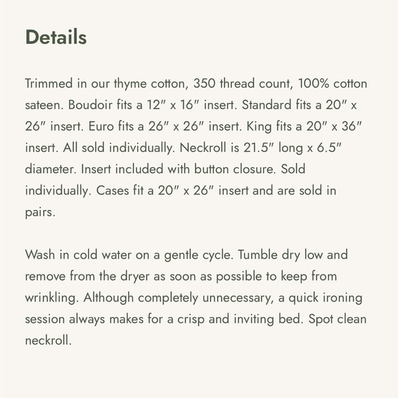 2 Biscuit Shelby green euro sham cases - Picture 2 of 4